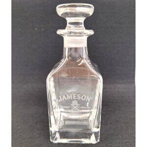 Mimi Decanter Jameson Irish Whiskey Clear Glass Sand Etched Label 5 7/8'' T VTG